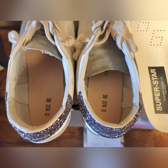 Golden Goose Superstars Size 39 Ice Gray Glitter - Picture 4 of 11
